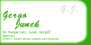 gergo junek business card